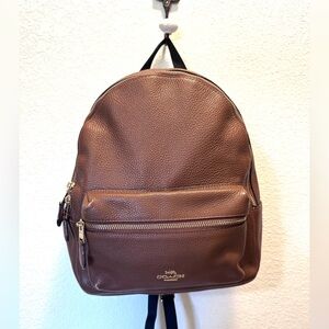 Coach Charlie Backpack in Brown Pebble Leather